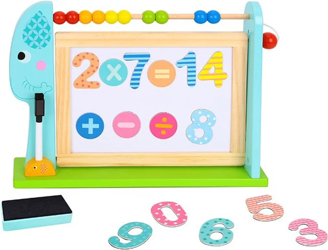 Tooky Toy TKF087 Magnetisch Kinderbord - Abacus & Cijfers - 37x26cm - Multicolor