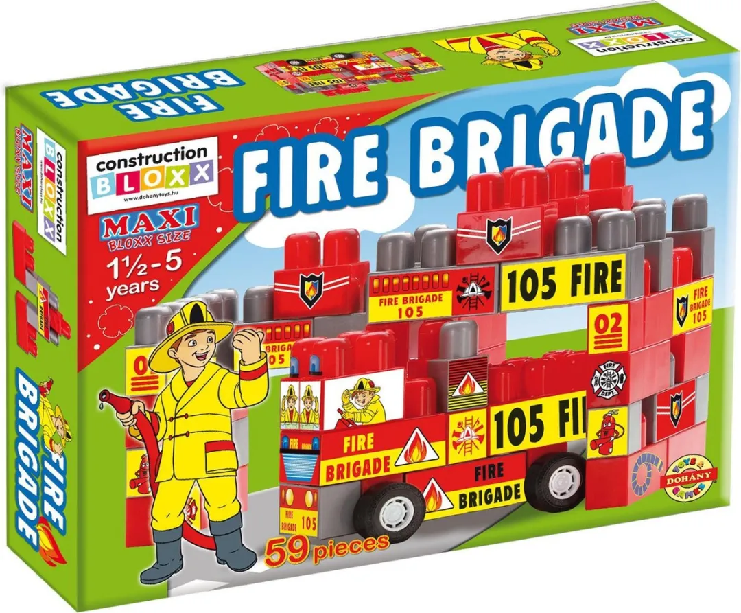Dohany Toys Mega blokken Brandweer - Bouwset voor kinderen vanaf 1,5 jaar - 5998588113296