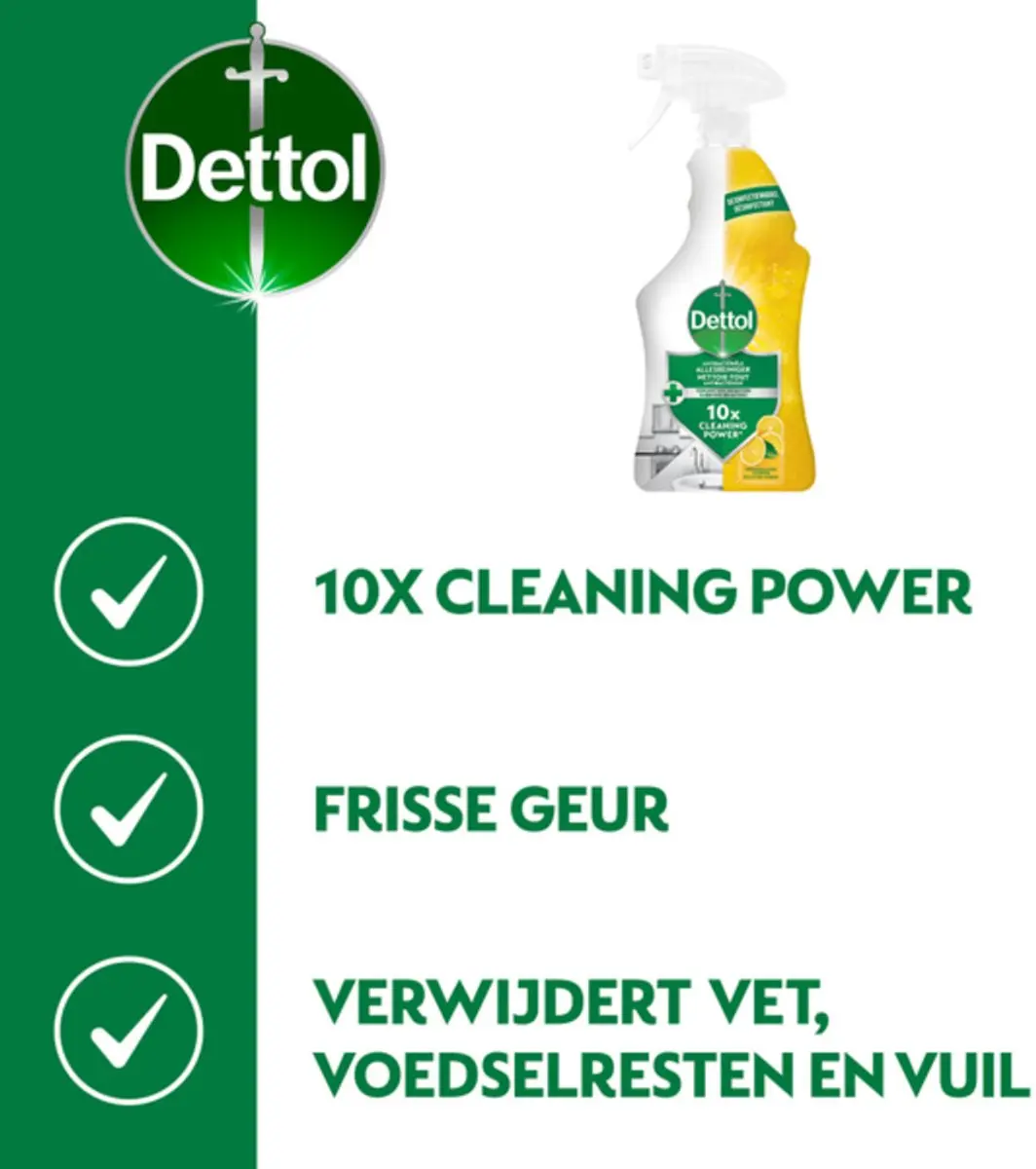 Dettol Allesreiniger Spray Power & Fresh Citrus - 500ml - afbeelding 4 van 6