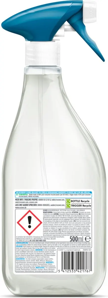 Ecover Badkamerreiniger Munt en Komkommer - 500ml - afbeelding 2 van 2