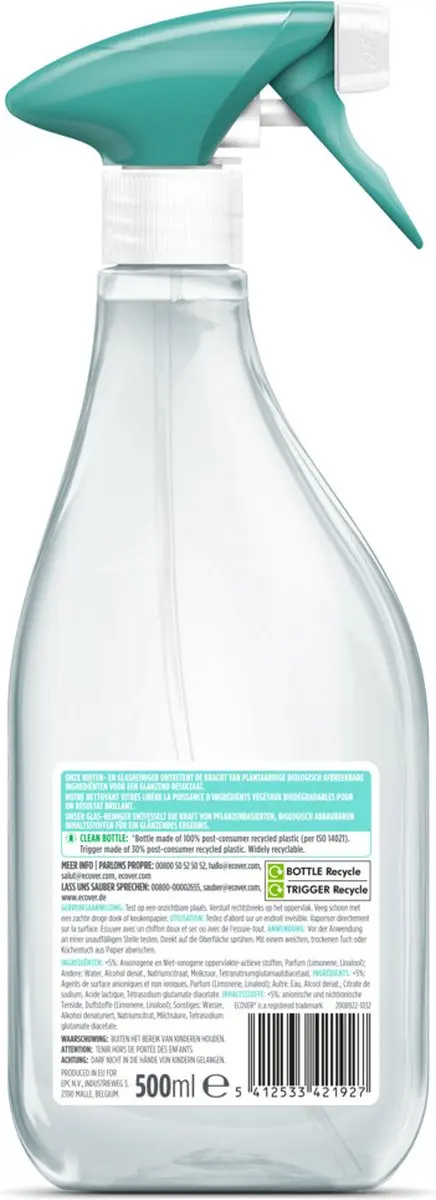 Ecover Glasreiniger Spray - 500ml - afbeelding 3 van 6