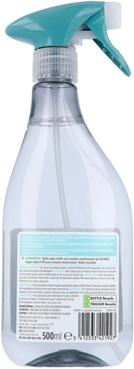 Ecover Glasreiniger Spray - 500ml - afbeelding 2 van 6