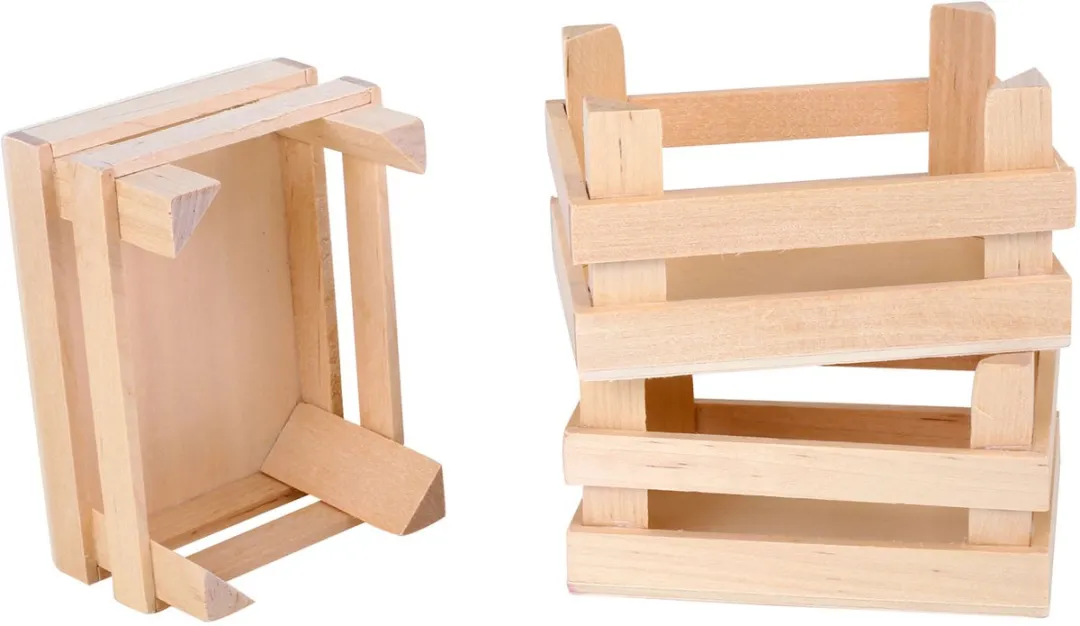 Small Foot Houten Kratjes Set 3 Stuks - 10x8x5,5cm Multicolor - afbeelding 6 van 6