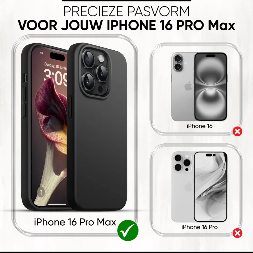 NUVEX iPhone 16 Pro Max Hoesje 8721161796275 - Zwart