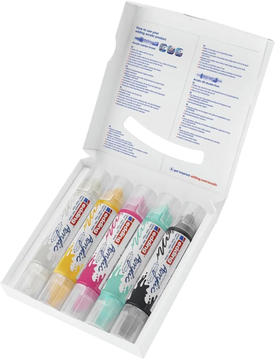 edding 5400 Acrylstiften 3D Double Liner - 5 Stuks