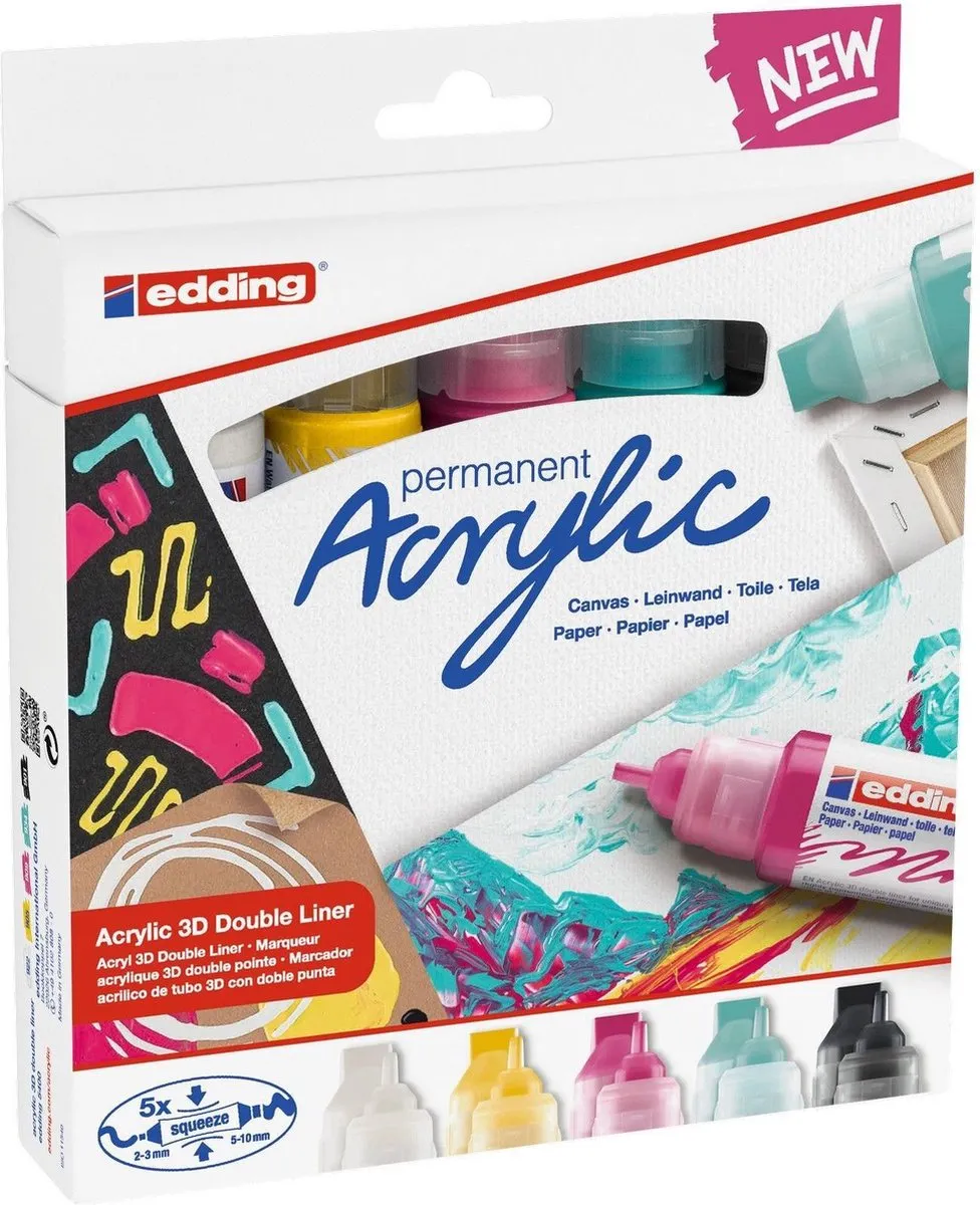 edding 5400 Acrylstiften 3D Double Liner - 5 Stuks