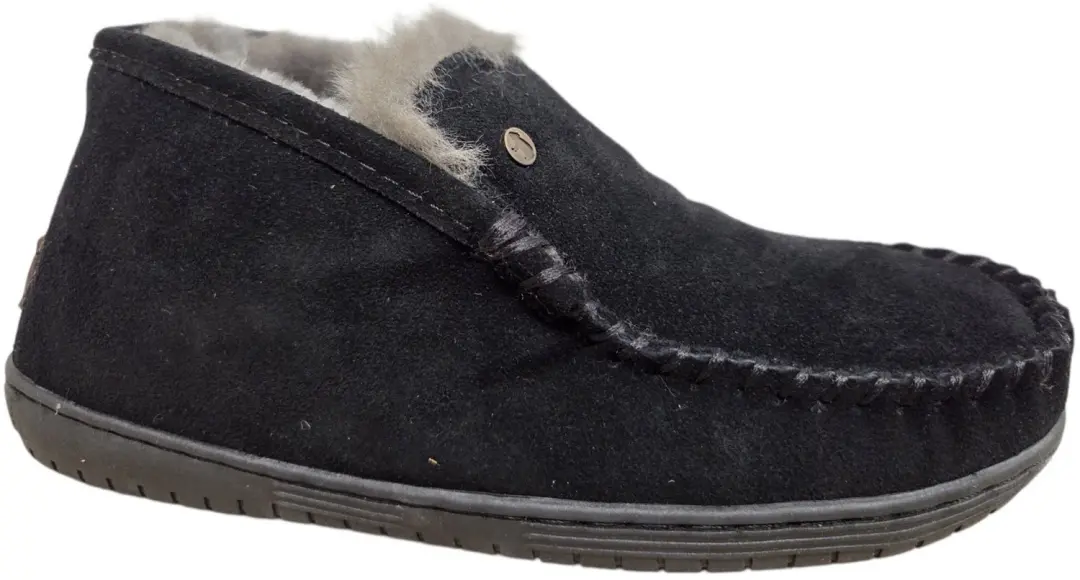 Warmbat Rewan Men Suede Black Pantoffels Dichte Sloffen Zwart Suede Heren