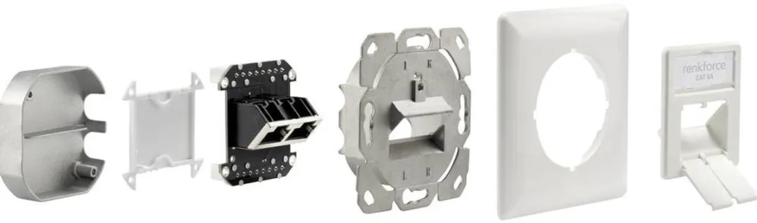 Renkforce RF-4695152 Netwerkdoos Inbouw CAT 6A - 2 Poorten Wit