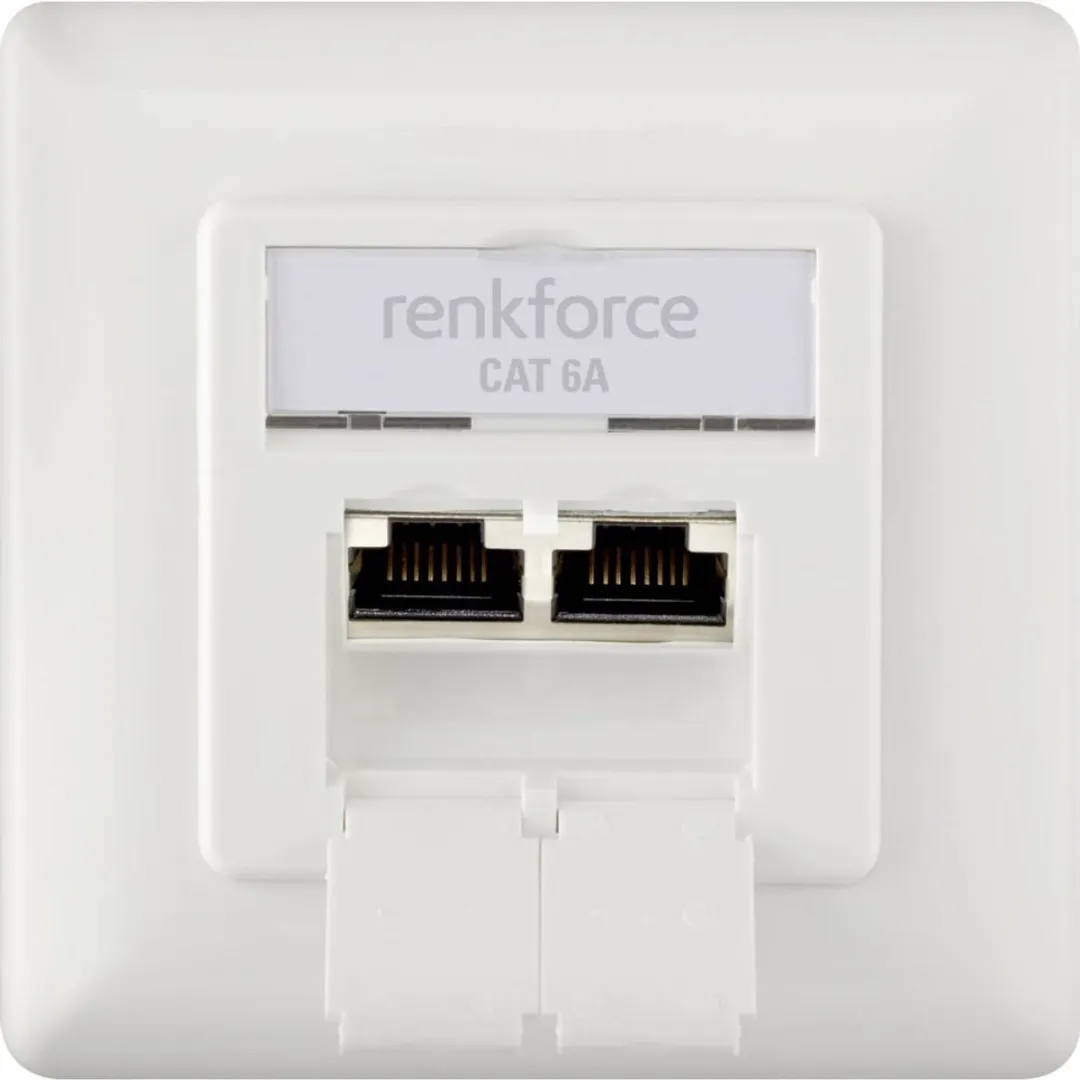 Renkforce RF-4695152 Netwerkdoos Inbouw CAT 6A - 2 Poorten Wit