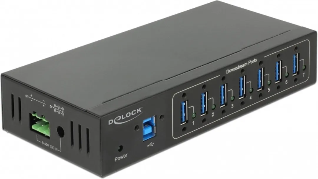Delock 63311 USB 3.0 Hub 7 Poorten - Zwart