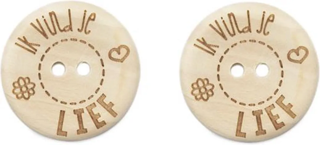 Durable Houten Knopen Ik Vind Je Lief 30mm