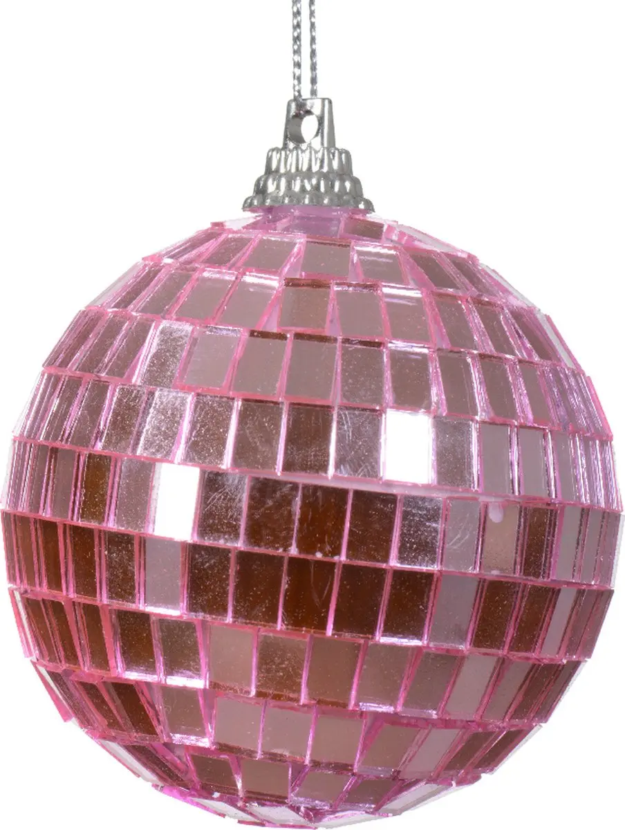 Kerstballen foam d6l6 cm fuchsia kerst