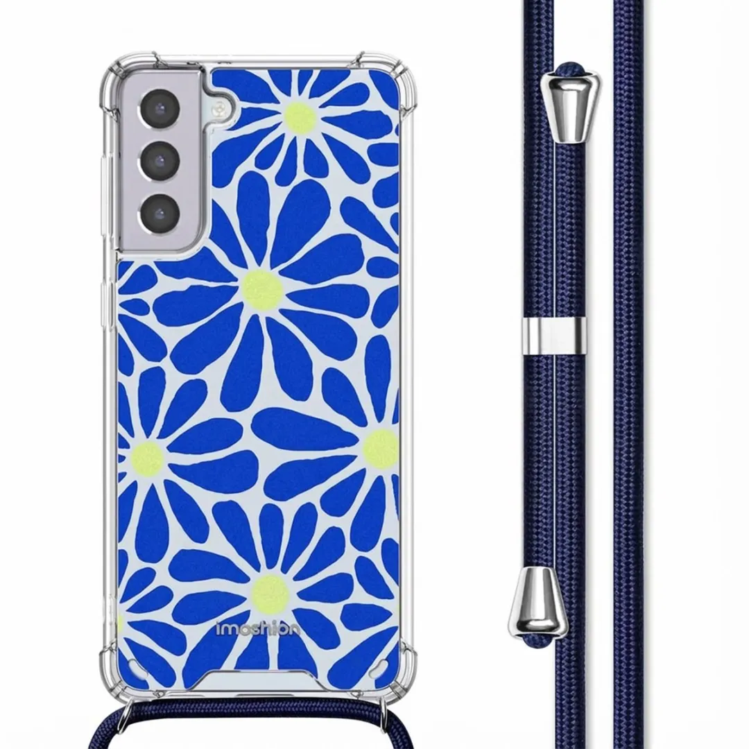 Imoshion Hoesje Samsung Galaxy S21 Cobalt Blue Flowers Connect