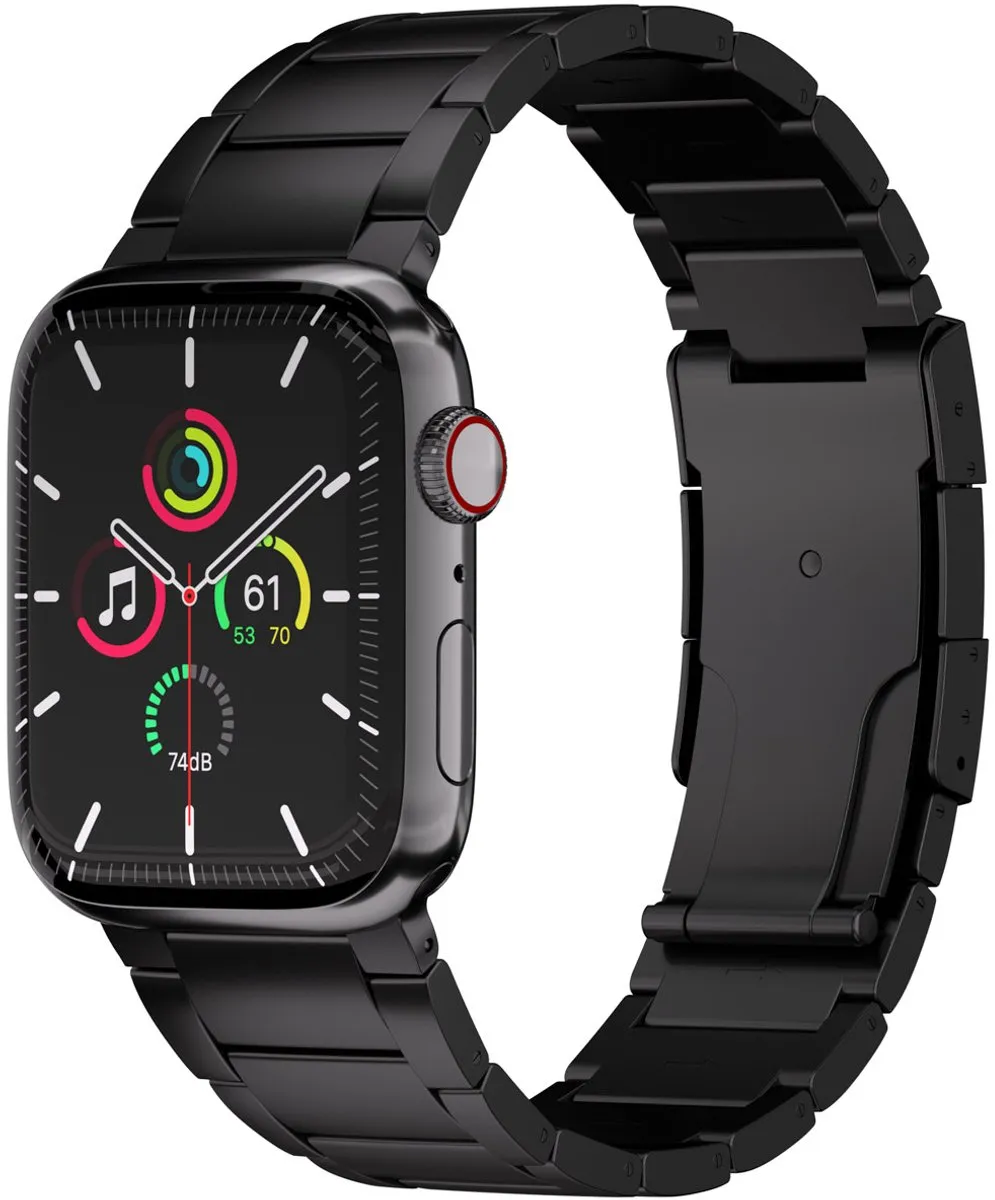 Accezz Mat Titanium Bandje - Apple Watch 42mm - Zwart