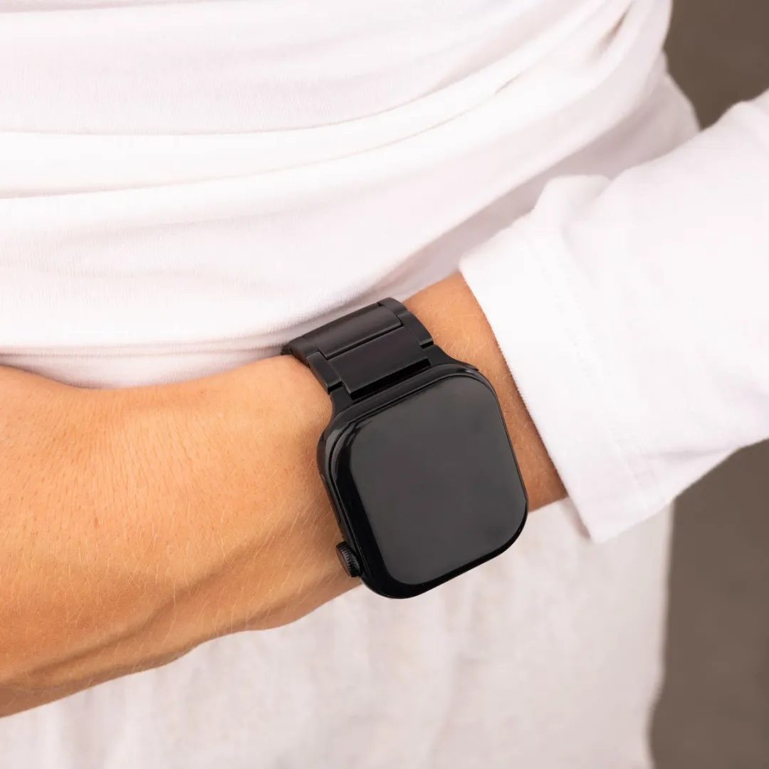 Accezz Mat Titanium Bandje - Apple Watch 42mm - Zwart