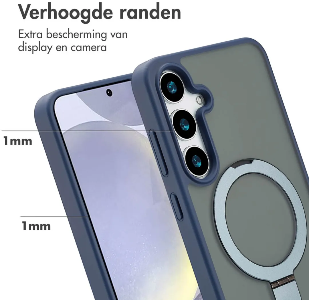 Accezz Hoesje Samsung Galaxy S24 Plus Magnetische Ring - Blauw