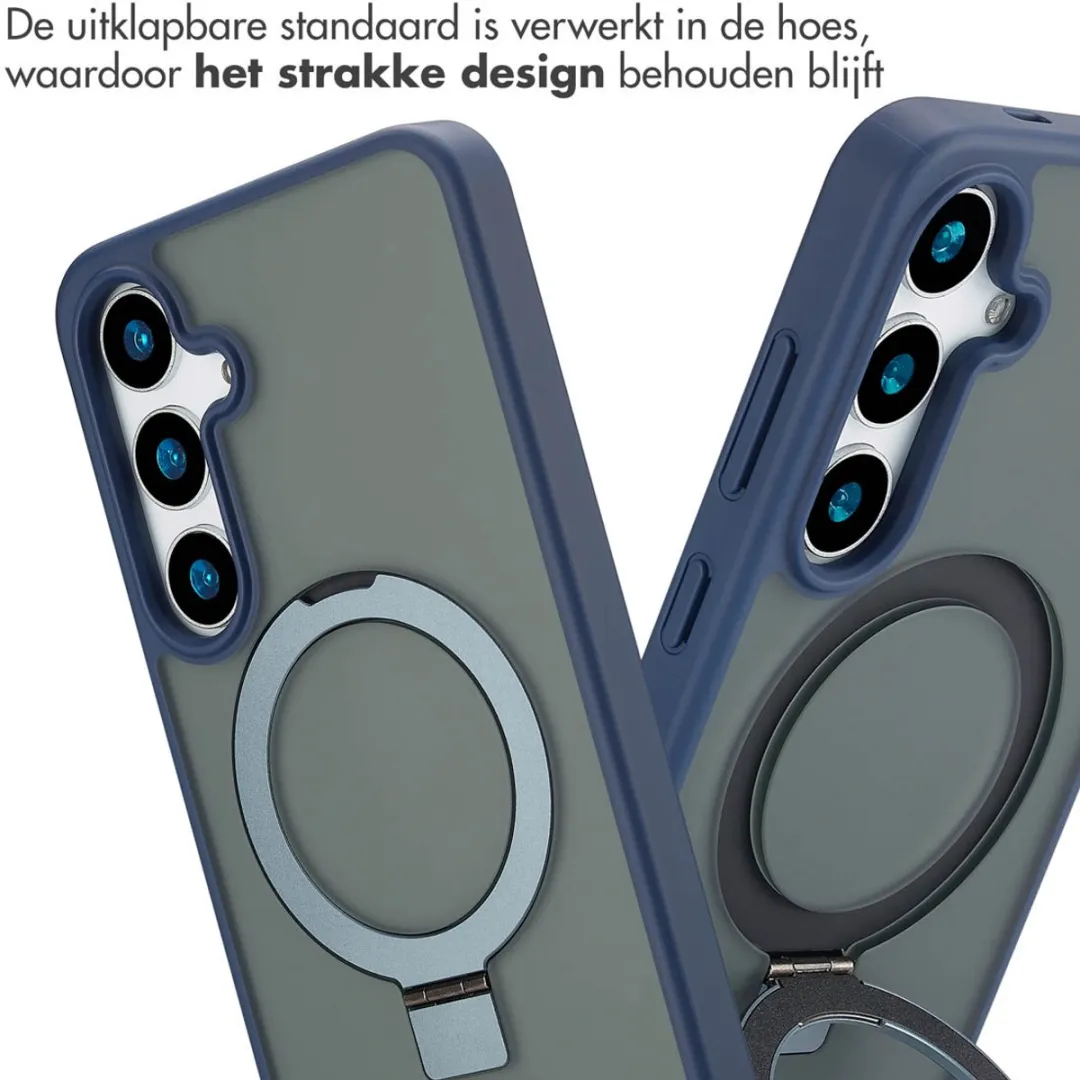 Accezz Hoesje Samsung Galaxy S24 Plus Magnetische Ring - Blauw