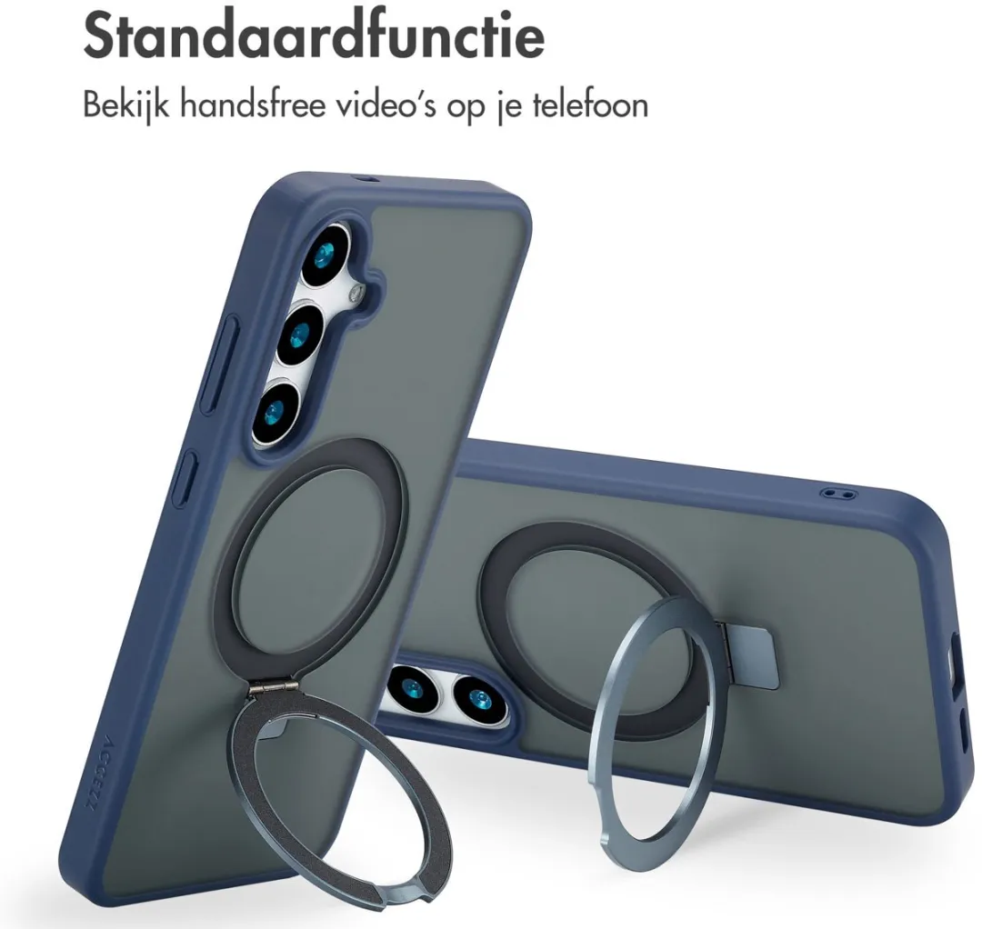 Accezz Hoesje Samsung Galaxy S24 Plus Magnetische Ring - Blauw