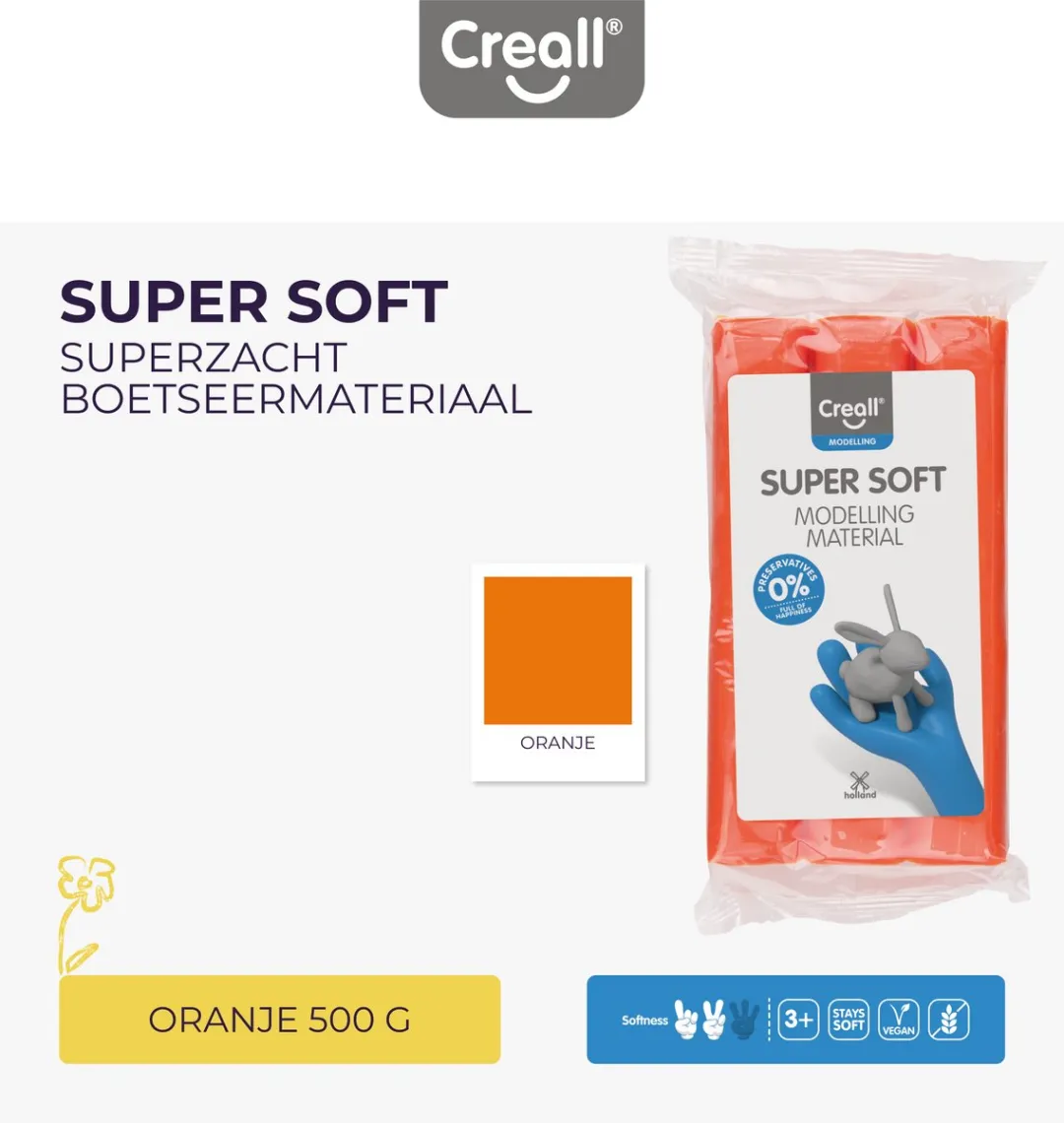 Creall Boetseerklei Supersoft Oranje 500g