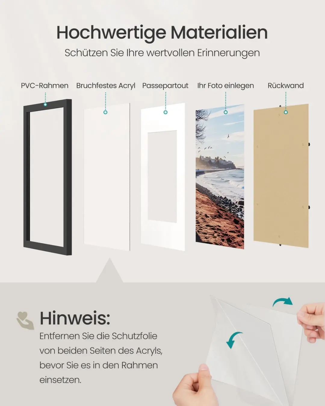 Songmics PVC Fotolijst 30x40cm - Set van 3 - Zwart - afbeelding 6 van 6
