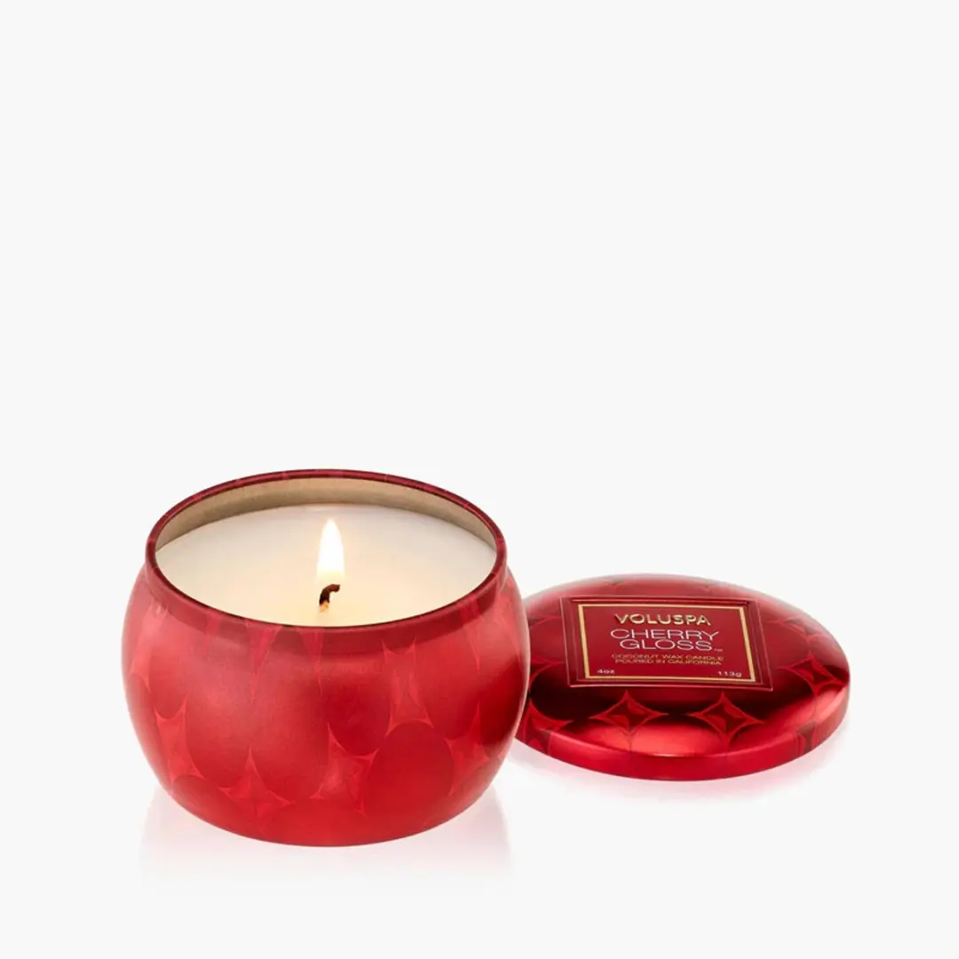 Voluspa Cherry Gloss Mini Tin Candle - 113g - afbeelding 4 van 4