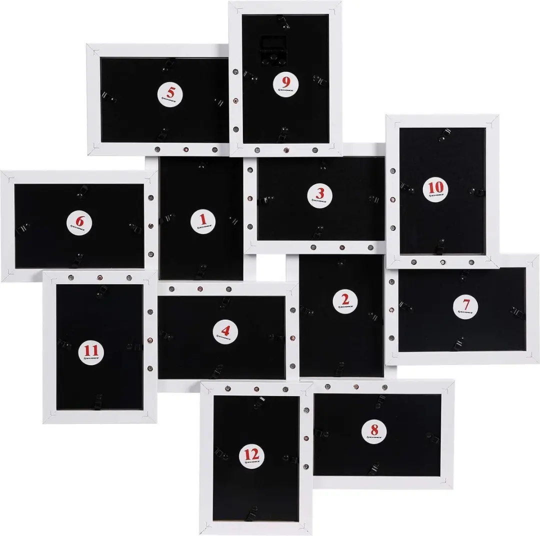 Songmics Fotolijstcollage 12 Foto's 10x15cm - Wit - afbeelding 3 van 6