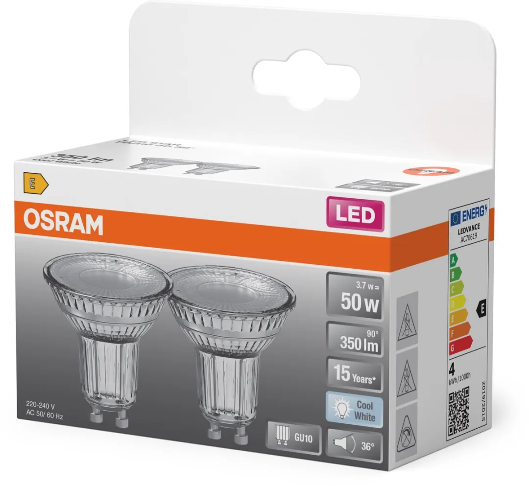 Osram LED Spot Star PAR16 GU10 3,7W - 36° - 350lm - 2 Stuks - afbeelding 6 van 6