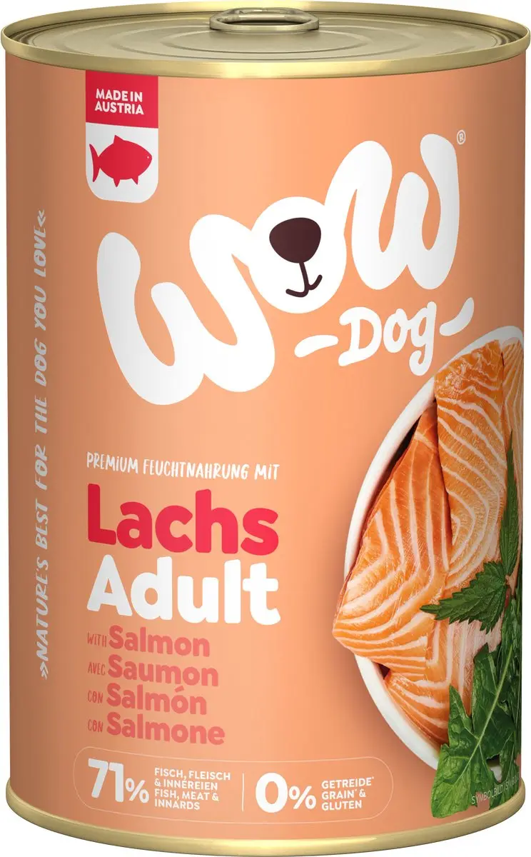 WOW Adult Zalm Graanvrij Natvoer Hond