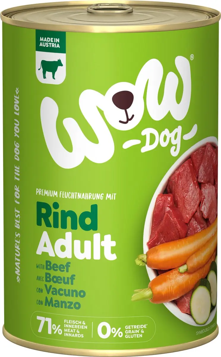 WOW Graanvrij natvoer Adult Rund 6 x 400 gram