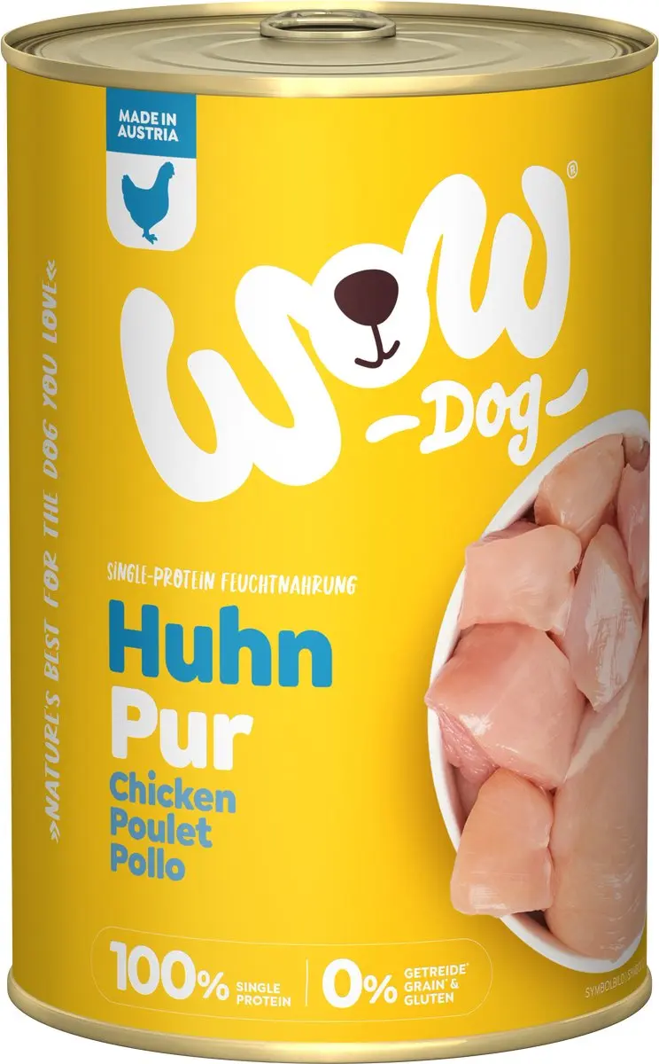 WOW Puur Kip Graanvrij Natvoer Hond 6x 400g