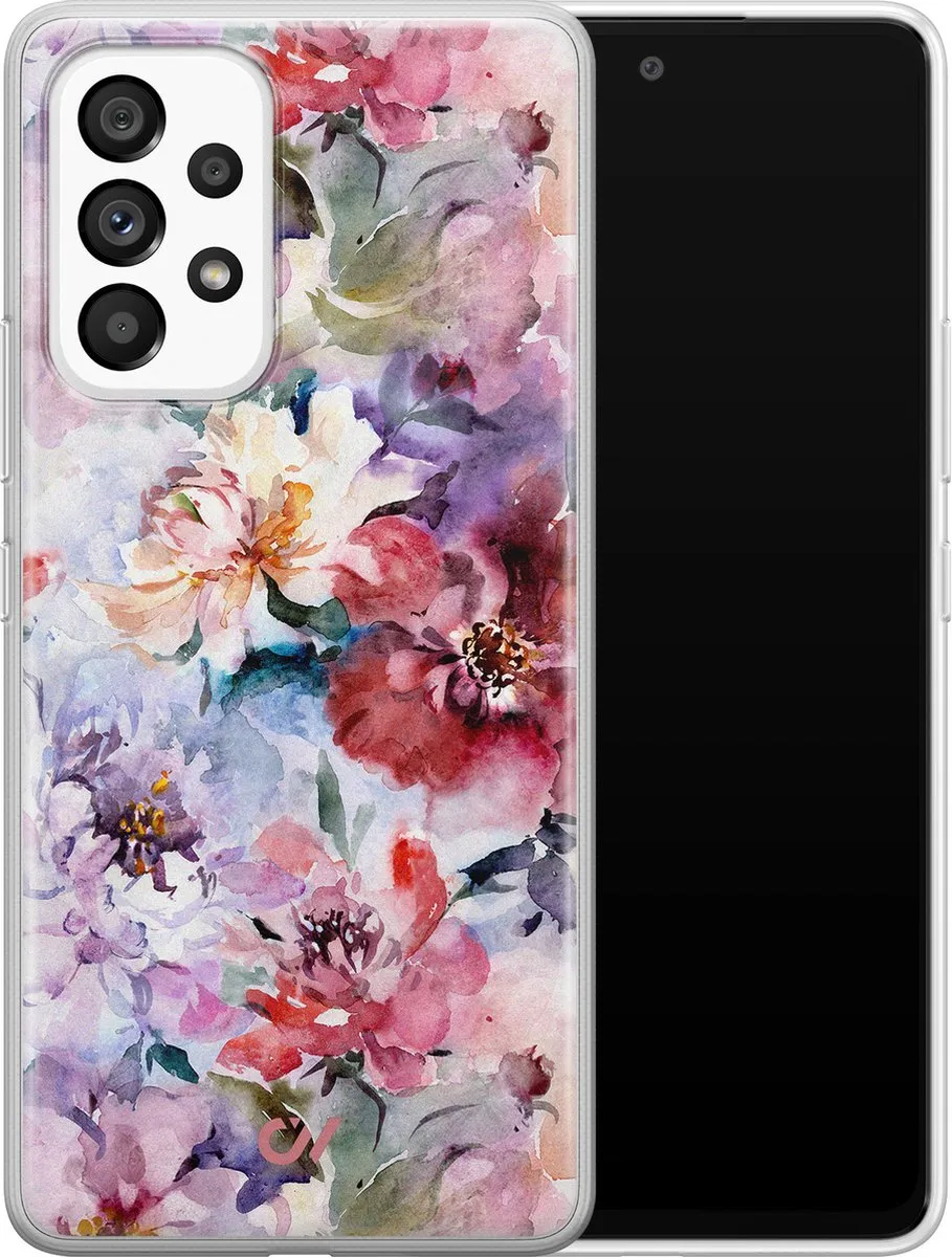 Casevibes Hoesje Samsung Galaxy A33 - Roze Bloemen Acryl