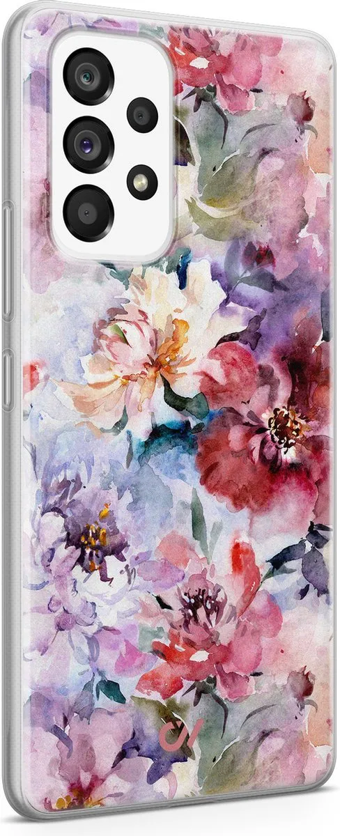Casevibes Hoesje Samsung Galaxy A33 - Roze Bloemen Acryl