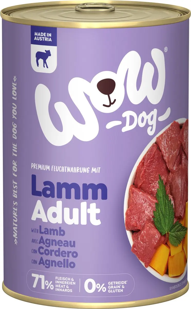 WOW Graanvrij natvoer Adult Lam 6 x 400 gram