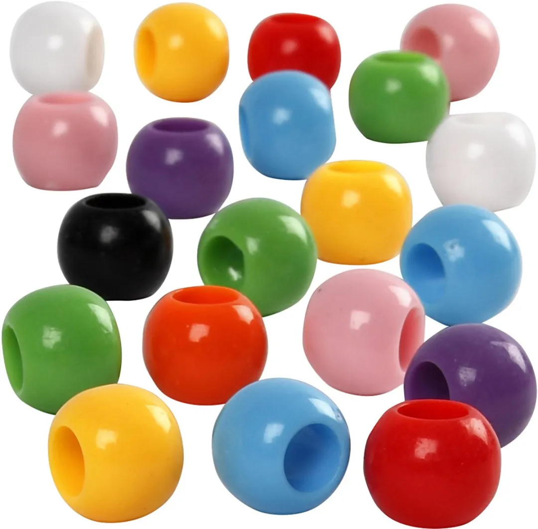 Creativ Company Pony Kralen 10mm - Multicolor - 186 Stuks
