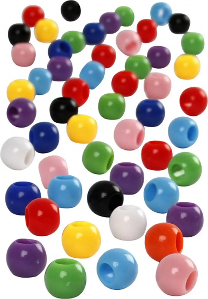 Creativ Company Pony Kralen 10mm - Multicolor - 186 Stuks