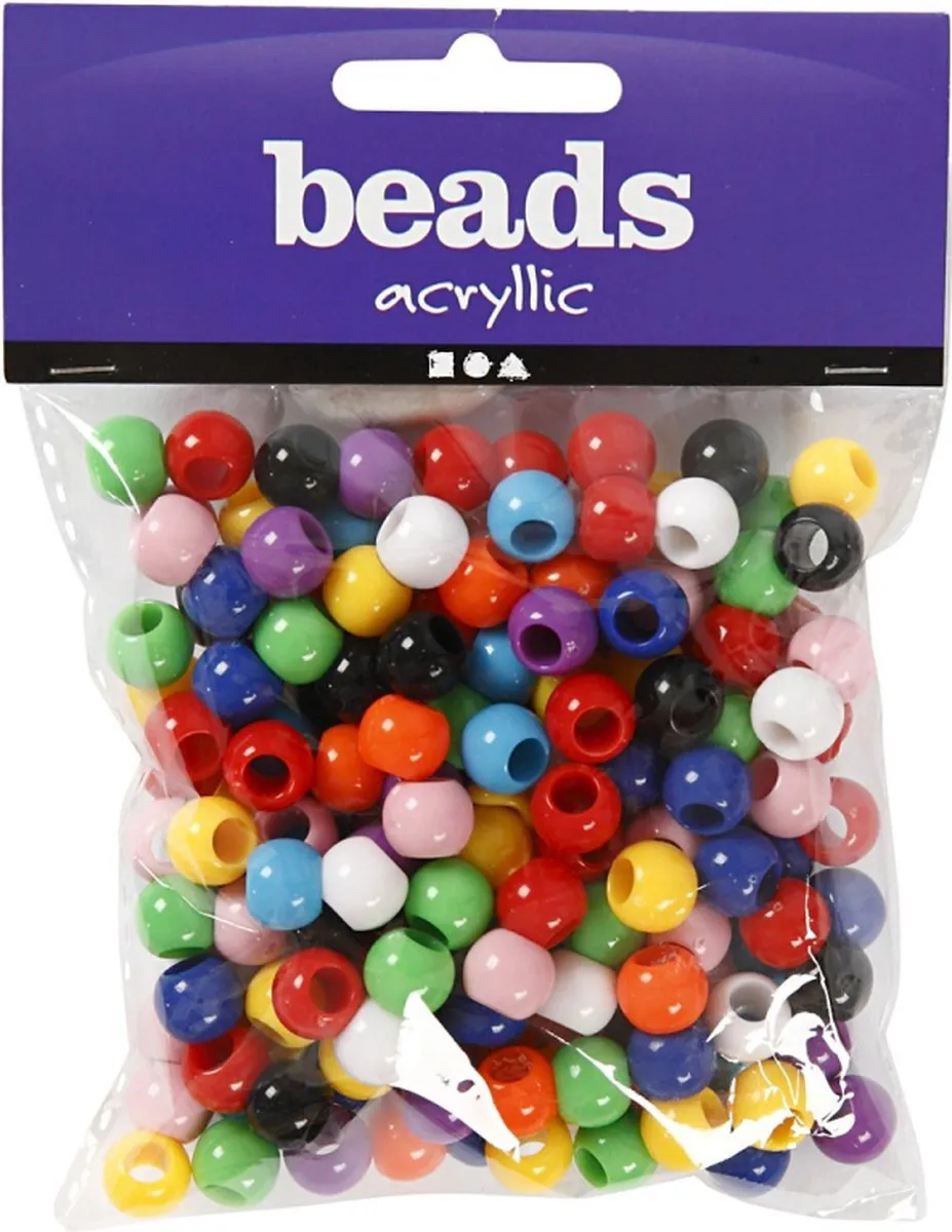 Creativ Company Pony Kralen 10mm - Multicolor - 186 Stuks