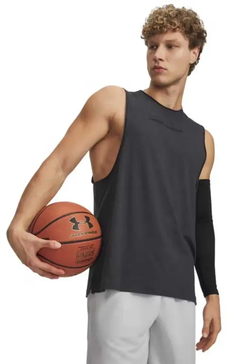 Under Armour Hoops Training Mouwloos T-shirt Grijs M Man
