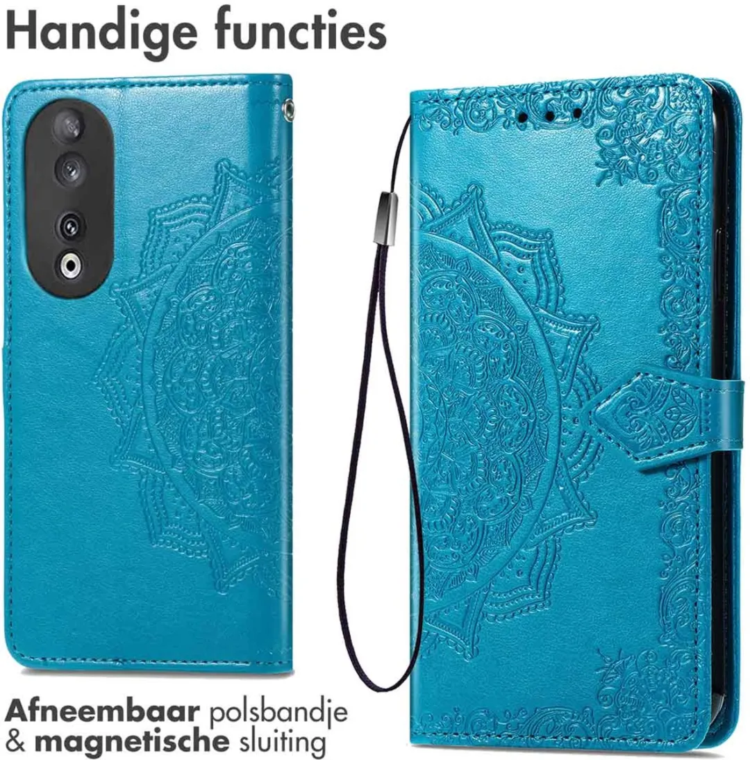 Imoshion Hoesje Honor 90 Mandala Bookcase - 3 Pasjes - Turquoise