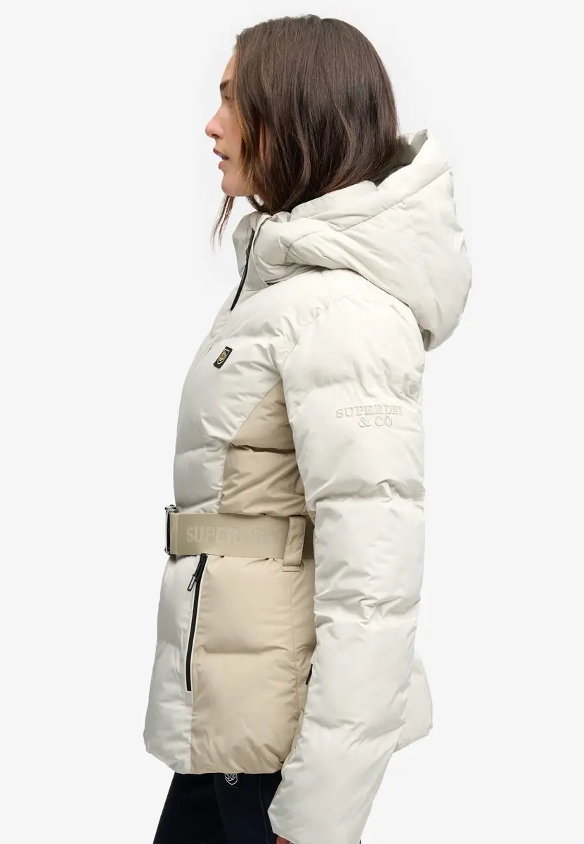 Superdry Luxe Belted Ski Gewatteerde Jas - Crème - afbeelding 6 van 6