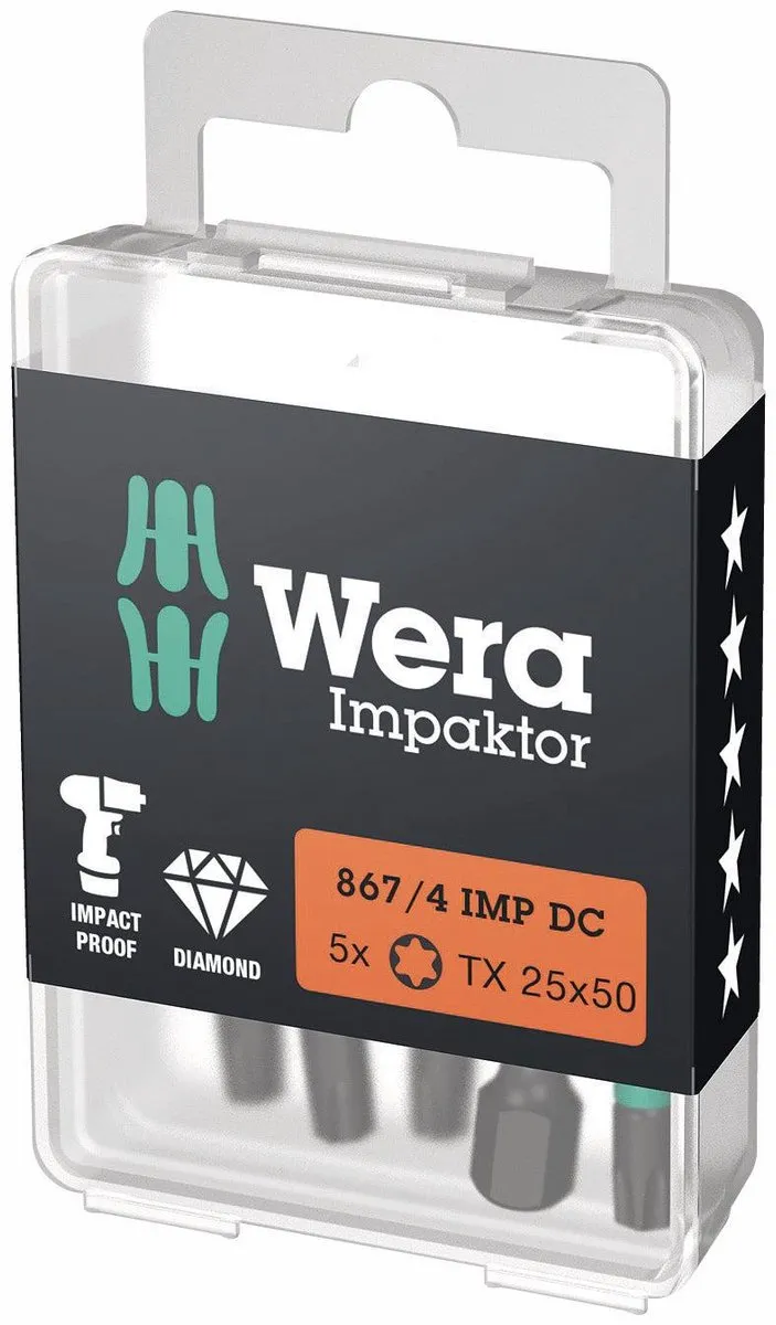 Wera 867/4 Impaktor DC TX25 Bit - 5 Stuks