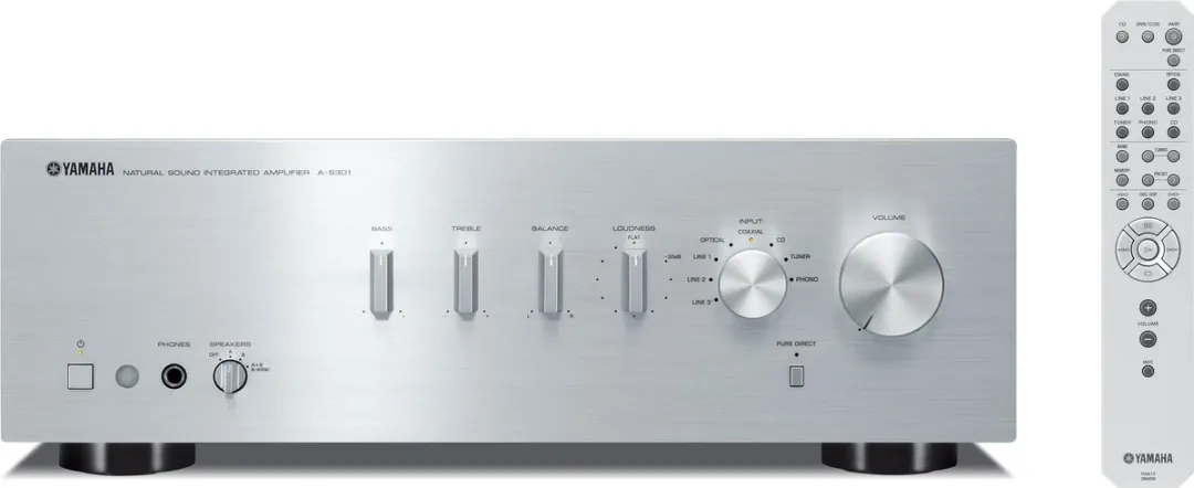 Yamaha A-S301 Geïntegreerde Versterker - 95W - Zilver