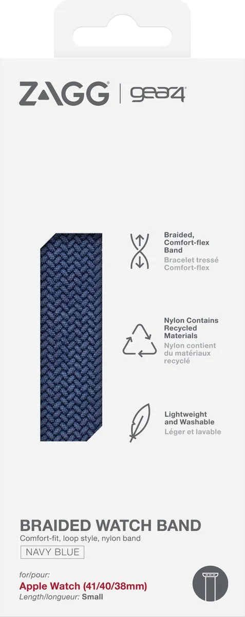 Gear4 Braided Nylon Smartwatchband - Apple Watch 38-42mm - Marineblauw - afbeelding 6 van 6
