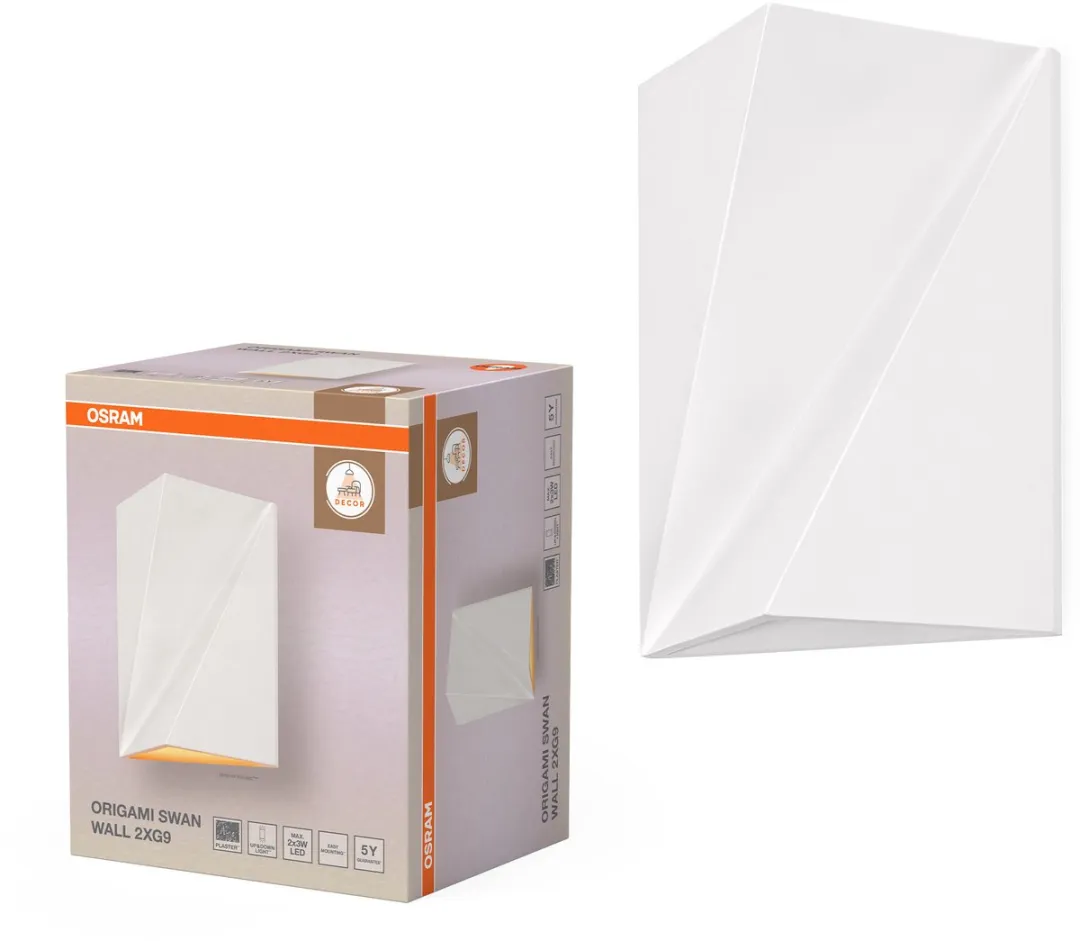 Osram Decor Origami Swan Wandlamp - 2x G9 - Wit