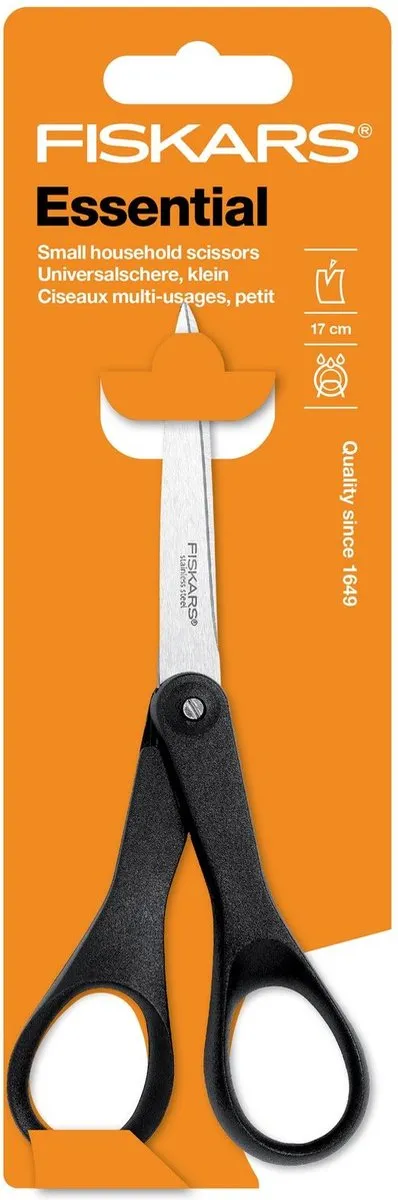 Fiskars Essential Papierschaar 17cm - Zwart - afbeelding 2 van 4