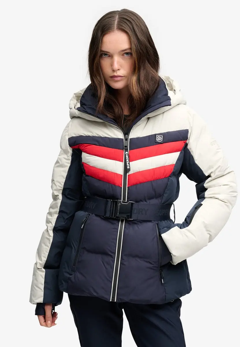 Superdry Luxe Chevron Ski Gewatteerde Jas - Navy - afbeelding 6 van 6