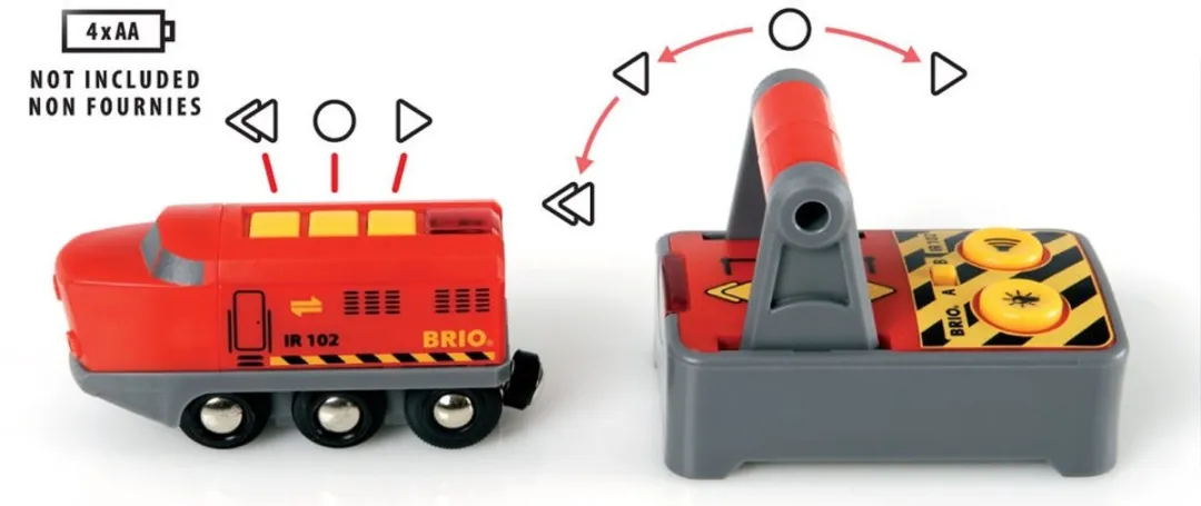 BRIO Rode RC trein locomotief - Met afstandsbediening en licht & geluid - 33213