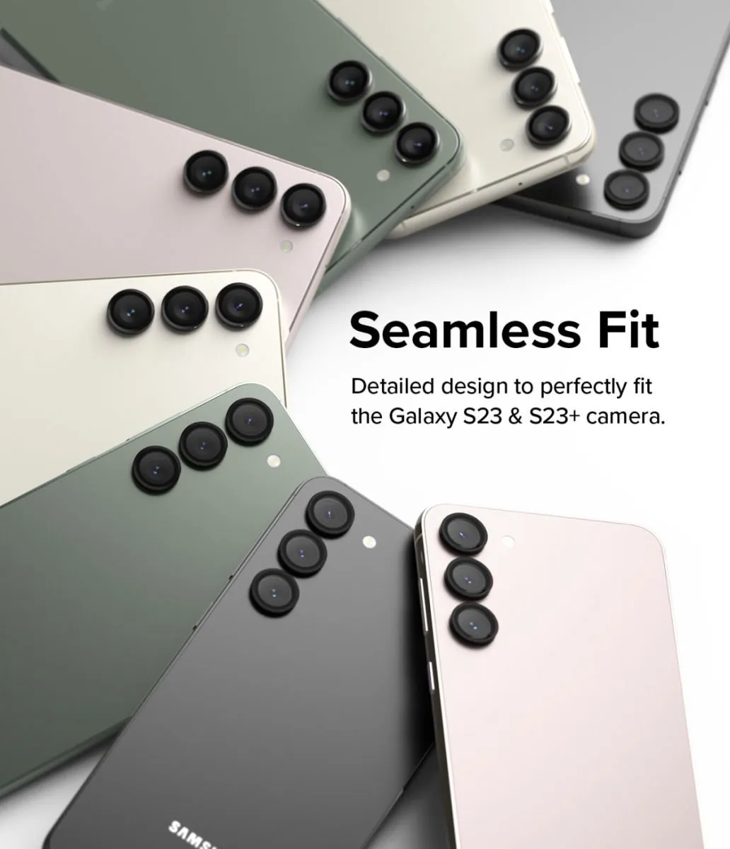 Ringke Frame Glass Samsung Galaxy S23/S23+ - Camera Beschermer - Zwart
