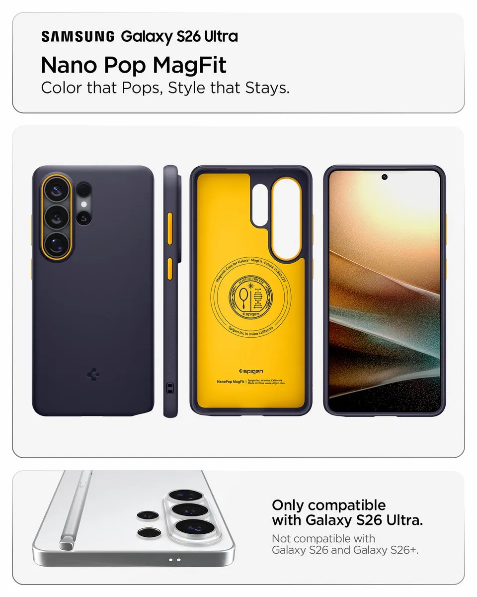 Spigen Nano Pop MagFit Backcover S26 Ultra - Donkerblauw - afbeelding 6 van 6