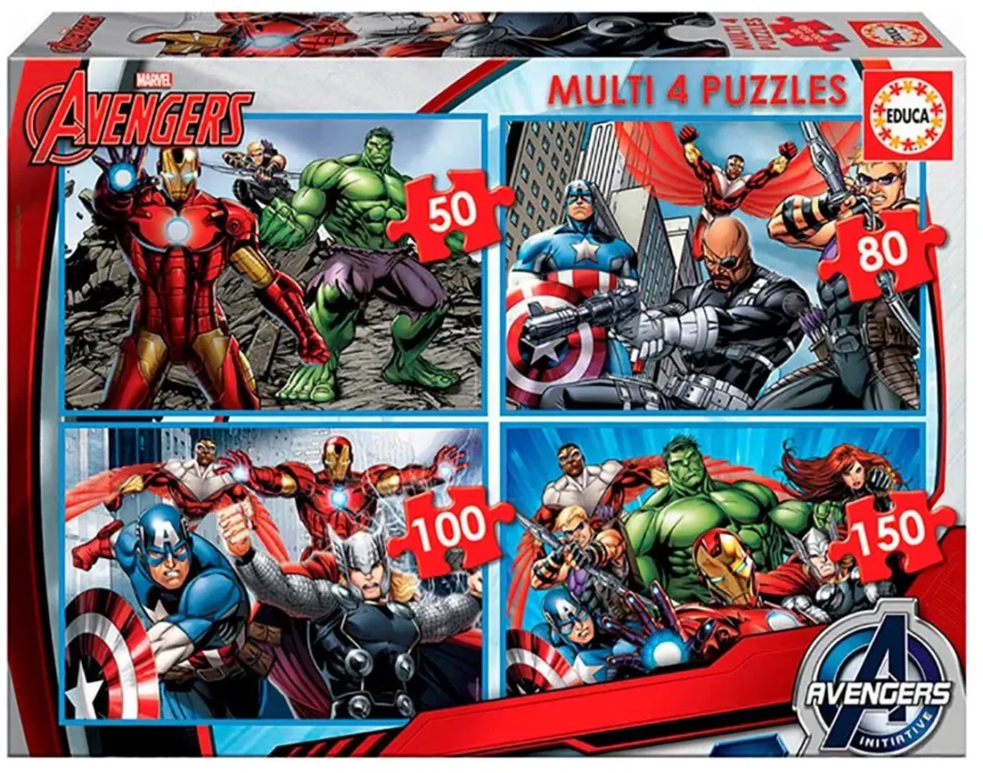 Educa Avengers 16331 Puzzels - 4x 50-150 Stukjes - Multicolor