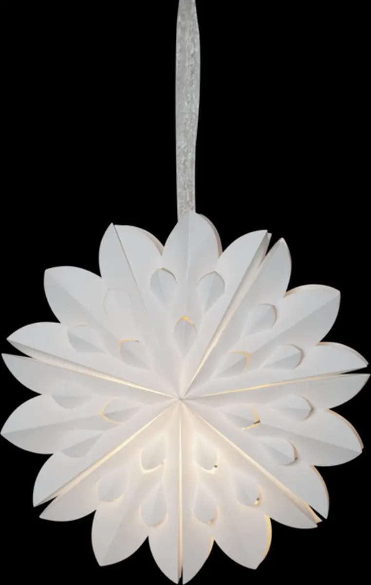 Star Trading Papieren Kerstster Clipp 40cm - Wit - afbeelding 3 van 6
